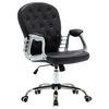 vidaXL Silla de oficina giratoria de cuero sint&eacute;tico negro