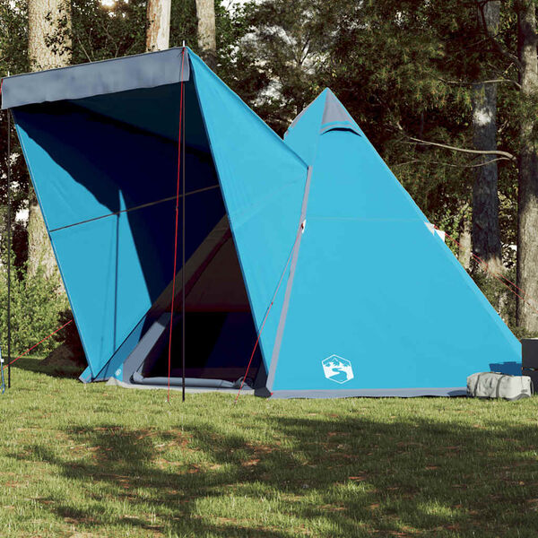 vidaXL Tienda de campa&ntilde;a familiar tipi 6 personas impermeable azul