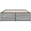 vidaXL Estructura cama madera ingenier&iacute;a metal gris Sonoma 135x190 cm