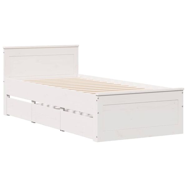 vidaXL Cama sin colchón y cabecero madera maciza pino blanca 90x190 cm