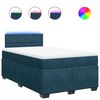 vidaXL Cama box spring con colch&oacute;n terciopelo azul 120x190 cm