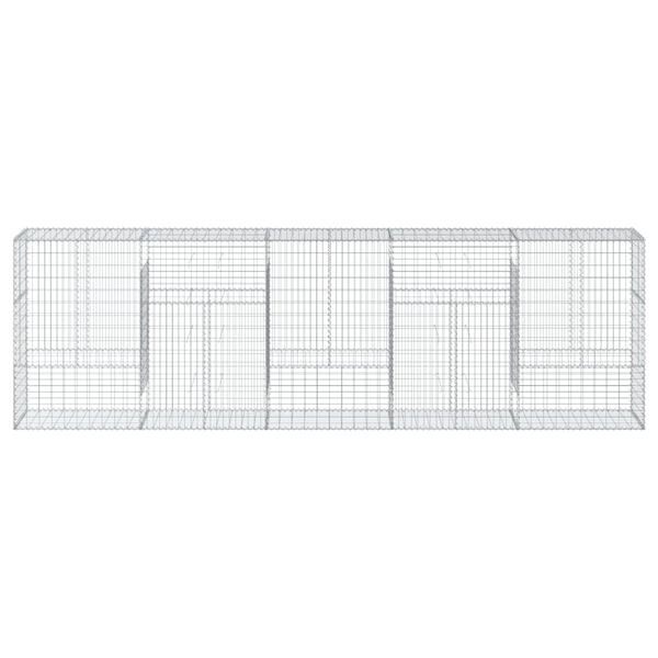 vidaXL Cesta de gaviones con cubierta hierro galvanizado 500x50x150 cm