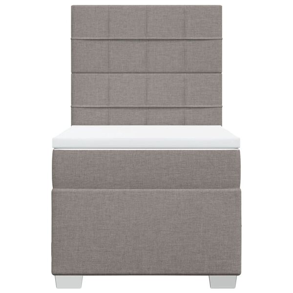 vidaXL Cama box spring con colch&oacute;n tela gris taupe 90x190 cm