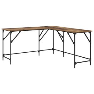 vidaXL Escritorio Madera Vieja Madera de ingenier&iacute;a 149 x 149 x 75 cm