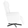vidaXL Sill&oacute;n reclinable con reposapi&eacute;s cuero sint&eacute;tico blanco