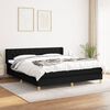 vidaXL Cama box spring con colch&oacute;n tela negro 160x200 cm