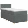 vidaXL Cama box spring con colch&oacute;n Gris oscuro 90 x 190 cm Tela
