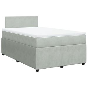 vidaXL Cama box spring con colch&oacute;n terciopelo gris claro 120x190 cm