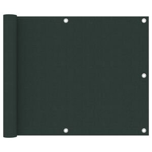 vidaXL Toldo para balc&oacute;n tela oxford verde oscuro 75x300 cm