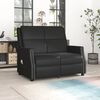 vidaXL Sillón reclinable de masaje de 2 plazas cuero sintético negro