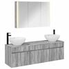 vidaXL Juego de Muebles de Ba&ntilde;o 4 pcs Sonoma gris 103,5 x 15,5 x 70 cm