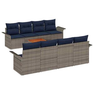 vidaXL Conjunto de sof&aacute;s de jard&iacute;n 9 uds. 8-N&uacute;mero de plazas