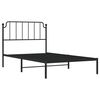 vidaXL Estructura cama sin colch&oacute;n con cabecero metal negro 107x203 cm