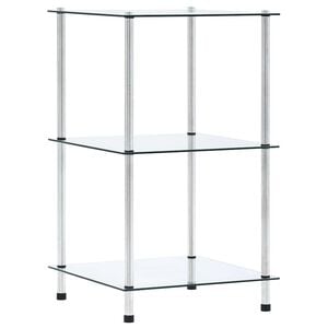 vidaXL Estanter&iacute;a 3 niveles cristal templado transparente 40x40x67 cm