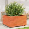 vidaXL Jardinera madera maciza de pino marr&oacute;n cera 90x90x49,5 cm