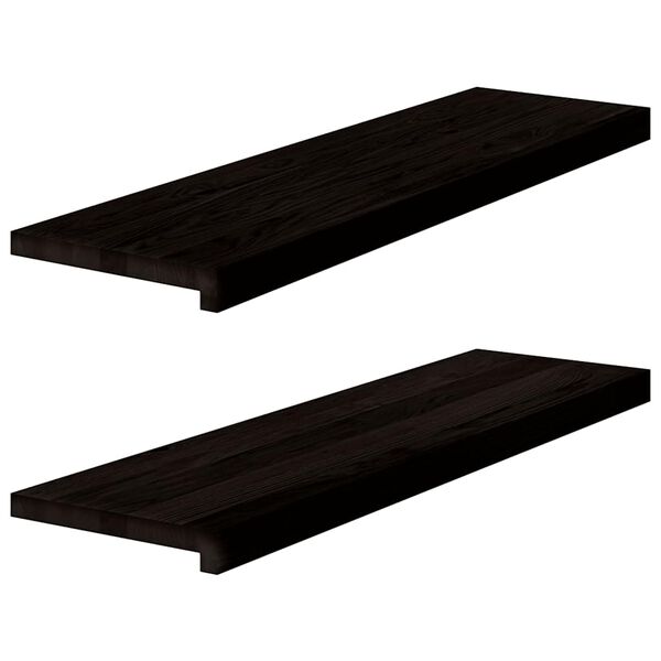 vidaXL Pelda&ntilde;os de escalera 2 uds madera maciza roble marr&oacute;n oscuro