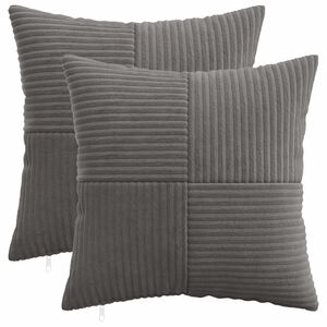 vidaXL Funda de almohada 2 pcs ALMELO Gris oscuro 30 x 30 cm pana