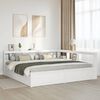 vidaXL Cama con estanter&iacute;a sin colch&oacute;n madera maciza blanca 200x200 cm