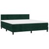 vidaXL Cama box spring colch&oacute;n y LED terciopelo verde oscuro 160x200cm