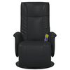 vidaXL Sill&oacute;n reclinable masaje con reposapi&eacute;s cuero sint&eacute;tico negro