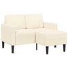 vidaXL Sof&aacute; de 2 plazas con chaise longue en forma de L crema 125cm