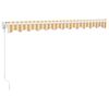 vidaXL Toldo retr&aacute;ctil aluminio y tela blanco y amarillo 3x2,5 m