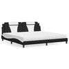 vidaXL Cama Viana con colch&oacute;n cuero sint&eacute;tico negro y blanco 200x200 cm