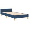 vidaXL Estructura de cama con cabecera Azul 90 x 190 cm tela