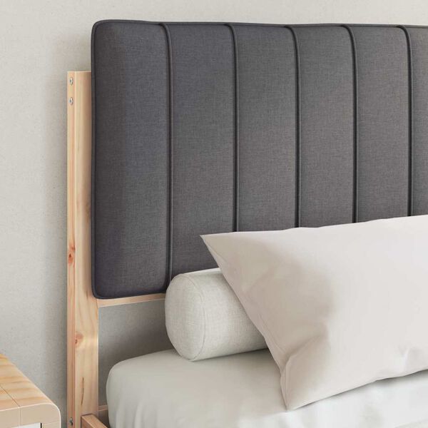 vidaXL Estructura de Cama con Cabecera Tapizada Gris oscuro