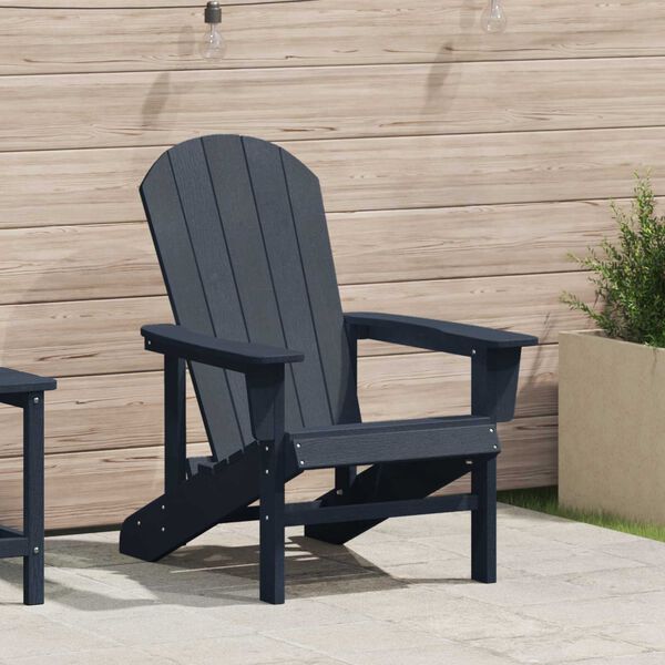 vidaXL Silla Adirondack Azul Marino 74 x 82 x 92cm HDPE