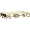 vidaXL Conjunto de sof&aacute;s de exterior 11 uds. Blanco y Crema