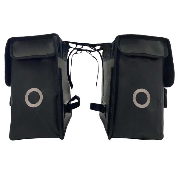 Willex Alforjas para bicicleta Eco lona impermeable verde y negro 30 L