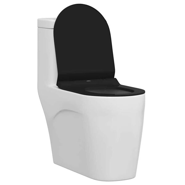 vidaXL Asiento de WC Ajustable Negro 48,5 x 36 x 5 cm Polipropileno