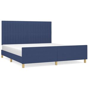 vidaXL Cama sin colch&oacute;n tela azul 180x200 cm