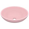 vidaXL Lavabo de lujo ovalado cer&aacute;mica rosa mate 40x33 cm