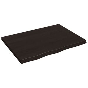 vidaXL Estante pared madera roble tratada marr&oacute;n oscuro 80x60x(2-4) cm
