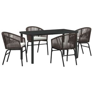vidaXL Conjunto de Comedor de Jard&iacute;n 5 uds. Marr&oacute;n