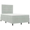 vidaXL Cama Box Spring LED con colch&oacute;n Gris Claro 120 x 190 cm tela