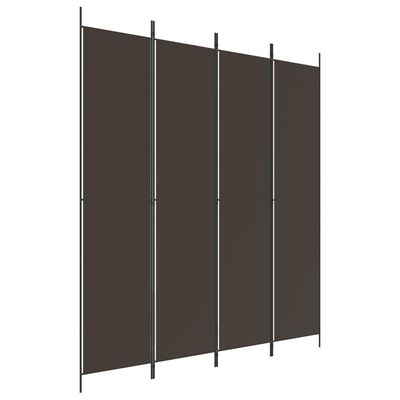 vidaXL Biombo divisor de 4 paneles de tela marrón 200x220 cm