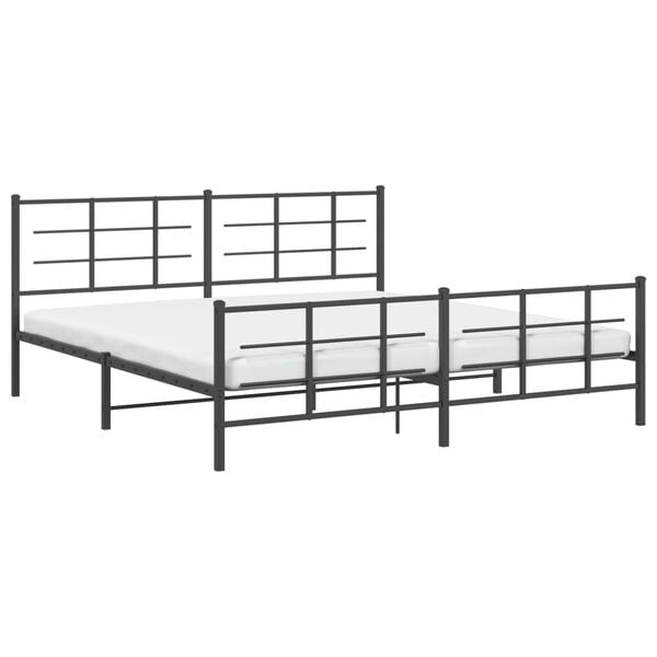 vidaXL Estructura cama sin colch&oacute;n con estribo metal negro 183x213 cm