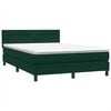 vidaXL Cama box spring con colch&oacute;n terciopelo verde oscuro 160x220 cm
