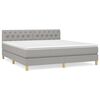 vidaXL Cama box spring con colch&oacute;n tela gris claro 160x200 cm