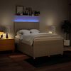 vidaXL Cama box spring con colch&oacute;n tela color crema 160x200 cm