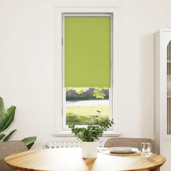 vidaXL Estor Enrollable Opaco hojas verde 40x130 cm Tela Ancho 35,7 cm