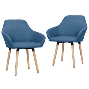 vidaXL Sillas de comedor 2 unidades tela azul