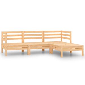 vidaXL Juego de muebles de jard&iacute;n 4 piezas madera maciza de pino