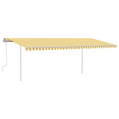 vidaXL Toldo manual retráctil con LED amarillo y blanco 6x3,5 m