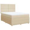 vidaXL Cama box spring con colch&oacute;n tela color crema 140x200 cm