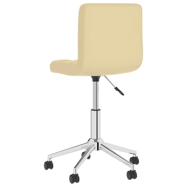 vidaXL Sillas de comedor giratorias 4 unidades cuero sint&eacute;tico crema