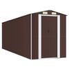 vidaXL Cobertizo jard&iacute;n acero galvanizado marr&oacute;n oscuro 192x606x223 cm